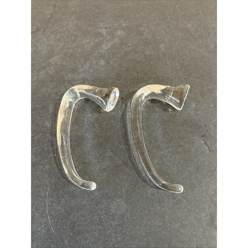 2 Vintage Mid Century Modern Clear Glass Towel Robe Coat Hooks